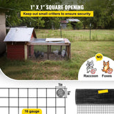 Hardware Cloth, 24\" x 100\' & 1\"x1\" Mesh Size, Galvanized Steel Vinyl Coated 16 Gauge Chicken Wire Fencing with A Cutting Plier & A Pair of Fabric Gloves, for Garden Fencing & Pet Enclosures,